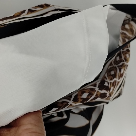 Caché zebra black gold white  dress Size 8 sleeveless lined vintage cache - Picture 7 of 9